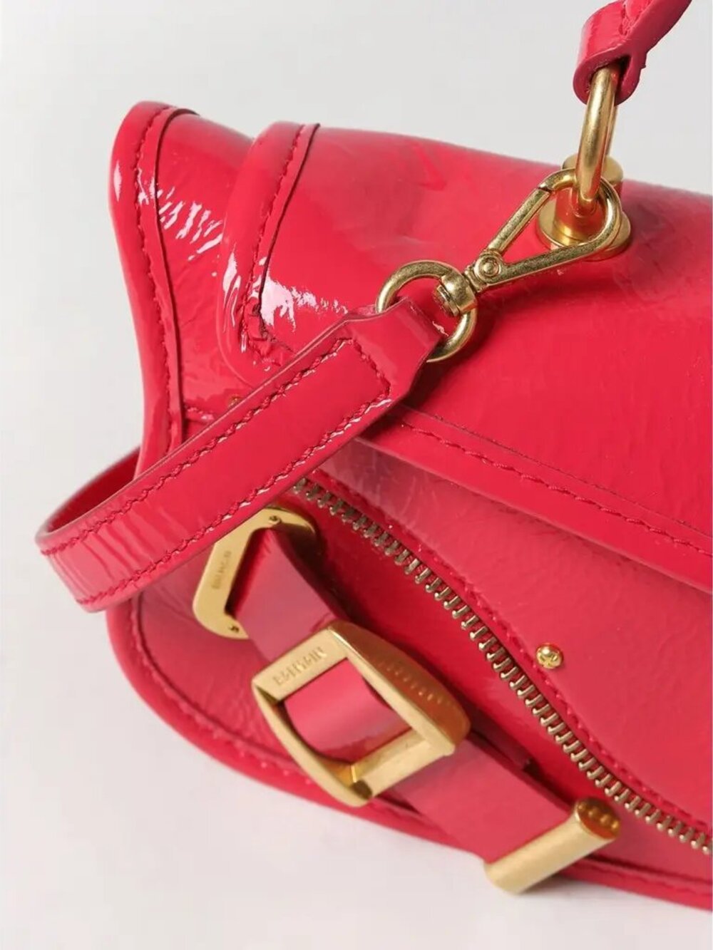 Balmain Blaze Rose Pink Patent 2-Way Baguette Bag | NWT | Rare | COA - Picture 8 of 12